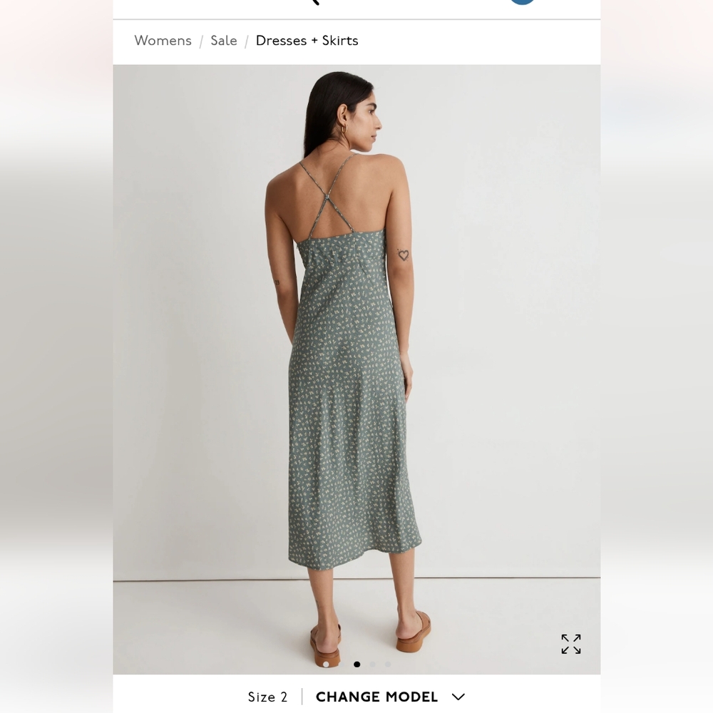 Layton Midi Slip Dress In Bitsy Bouquet - Picture 2 of 8